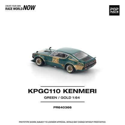 (Preorder) Pop Race 1:64 KPGC110 KENMERI RACING #73 GREEN/GOLD PR640366