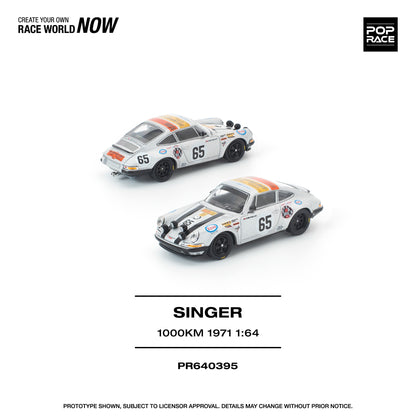 Two Pop Race Porsche Singer 1000KM 1971 White in white background
