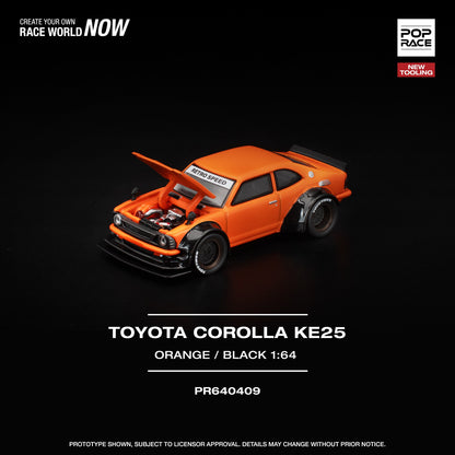 (Preorder) Pop Race 1:64 TOYOTA COROLLA KE25 ORANGE PR640409