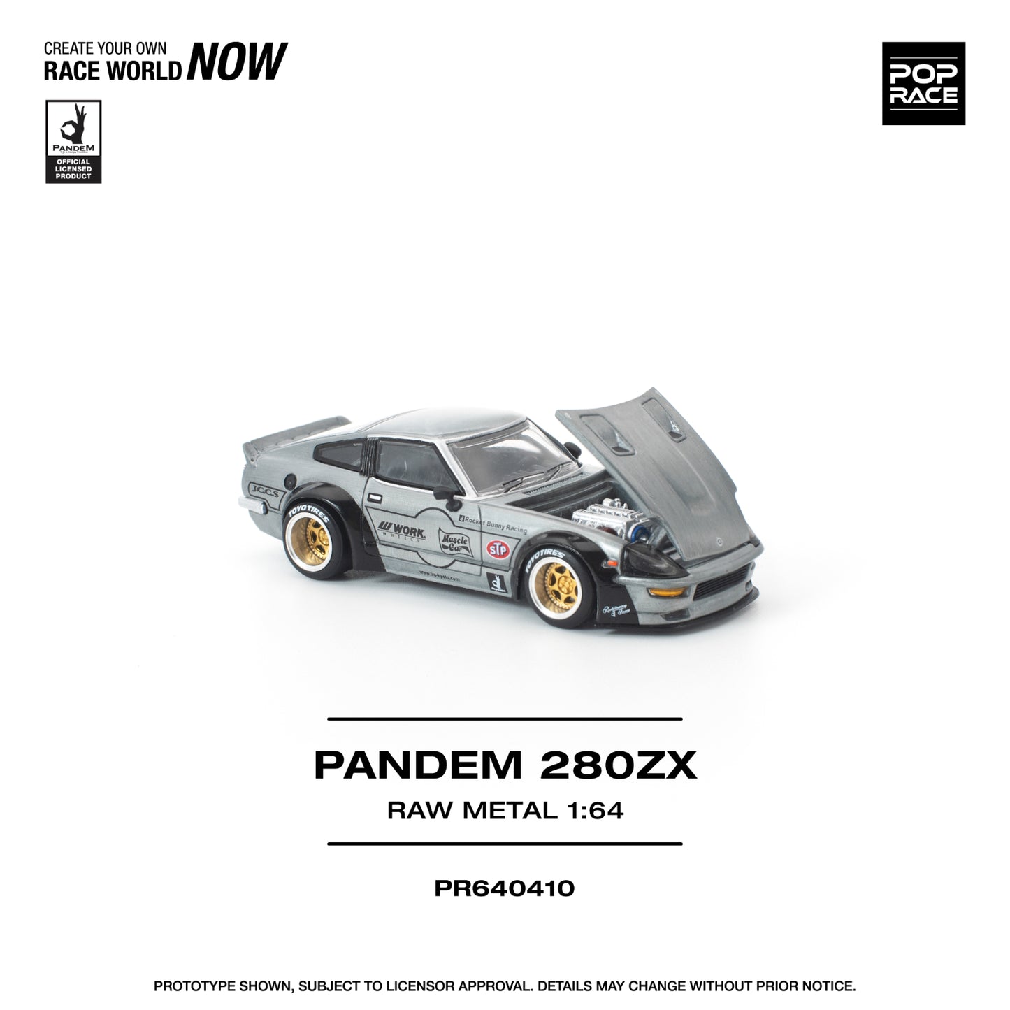 (Preorder) Pop Race 1:64 PANDEM 280ZX RAW METAL PR640410