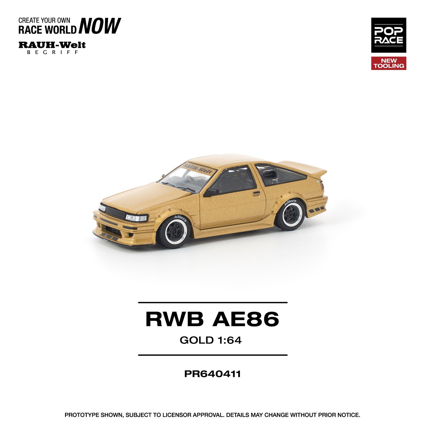 (Preorder) Pop Race 1:64 RWB AE86 GOLD PR640411