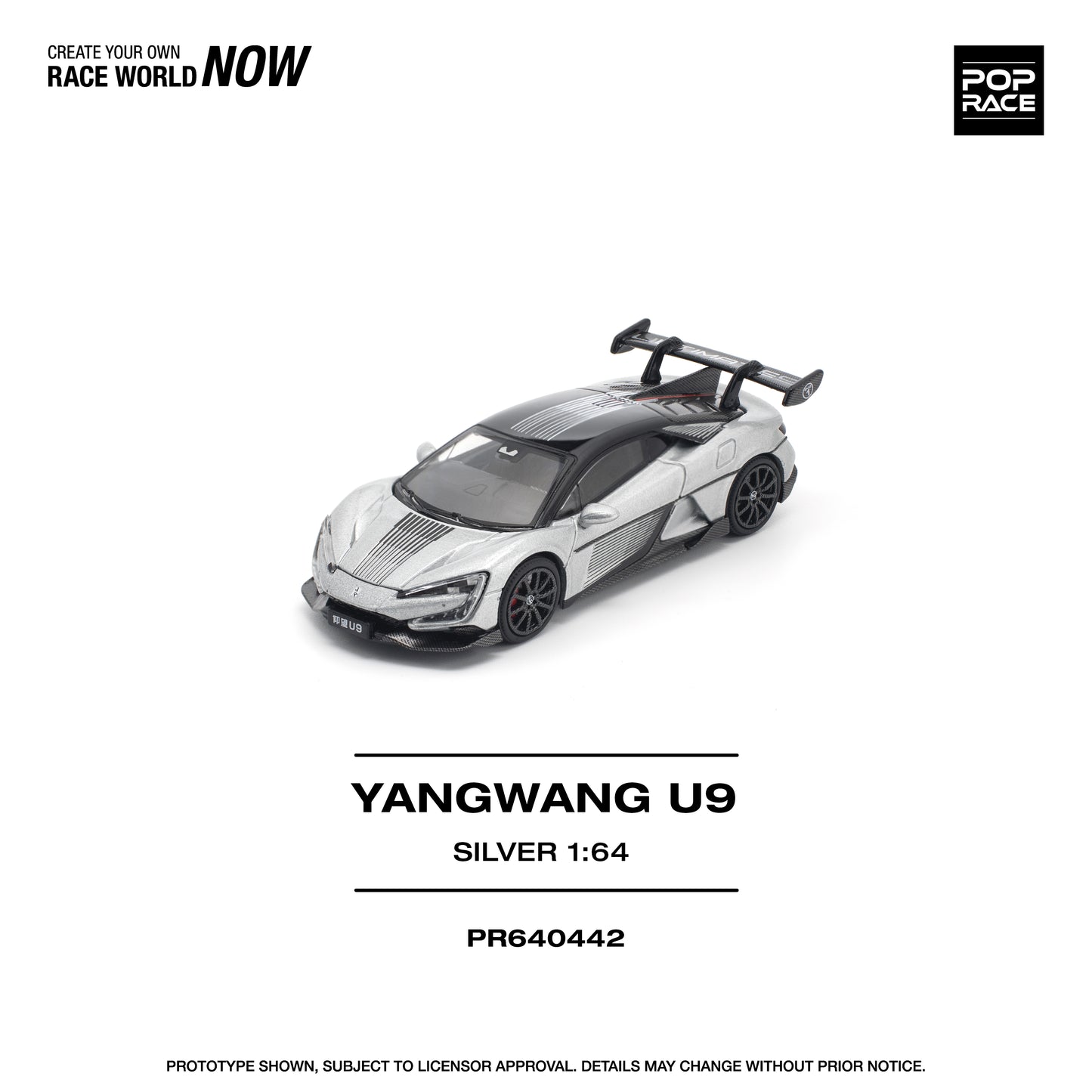 (Preorder) Pop Race 1:64 YANGWANG U9 - SILVER PR640442