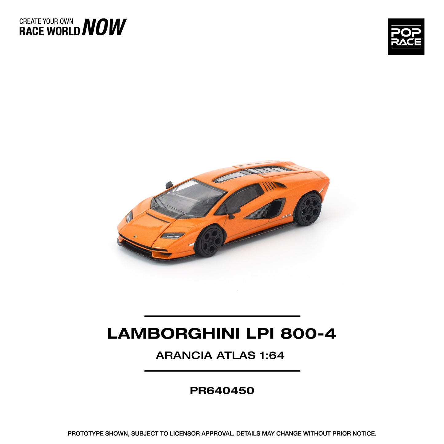(Preorder) Pop Race 1:64 LAMBORGHINI COUNTACH LP1 800-4 ARANCIA ATLAS PR640450
