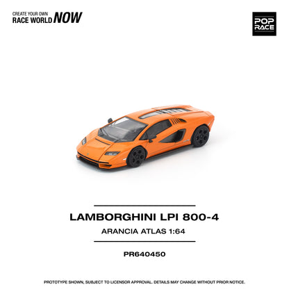 (Preorder) Pop Race 1:64 LAMBORGHINI COUNTACH LP1 800-4 ARANCIA ATLAS PR640450