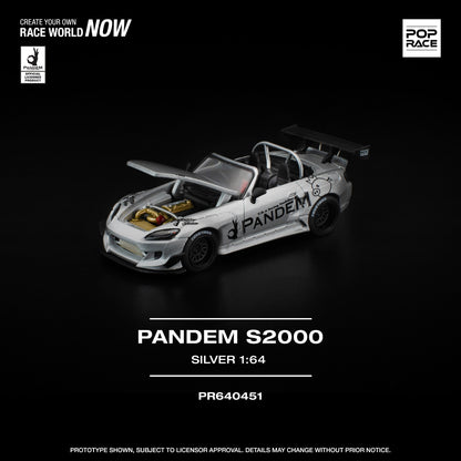 (Preorder) Pop Race 1:64 PANDEM S2000 SILVER PR640451