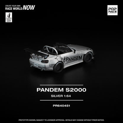 (Preorder) Pop Race 1:64 PANDEM S2000 SILVER PR640451