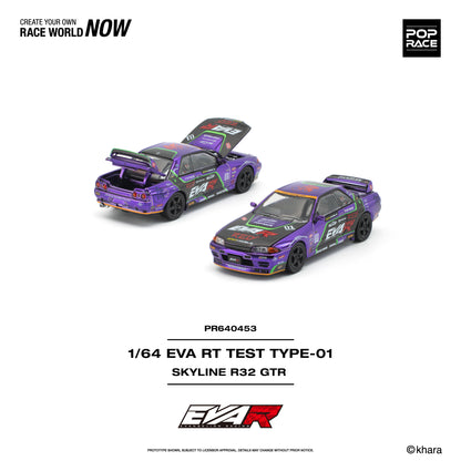 Model car of a Skyline R32 GTR with branding and text on a white background
