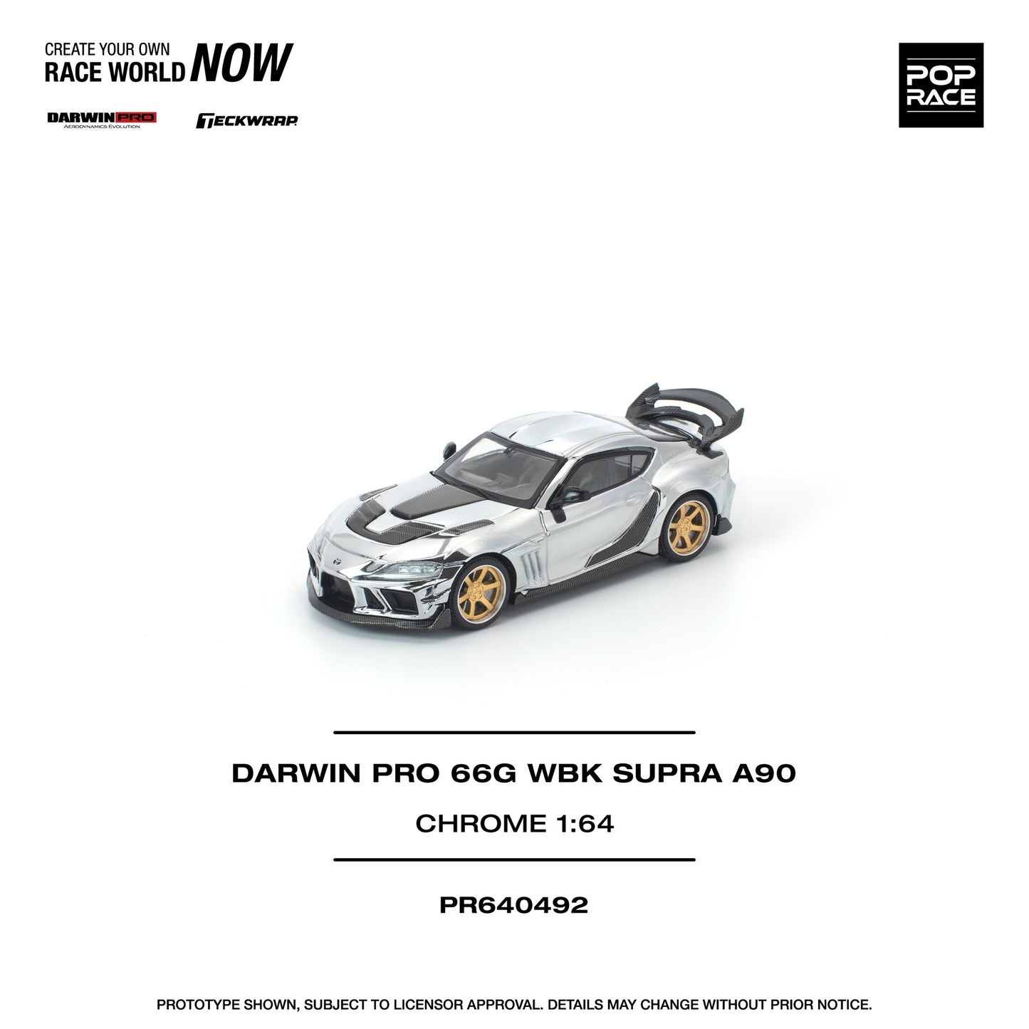 Pop Race Darwin Pro 66G WBK Supra A90 Silver Chrome in white background
