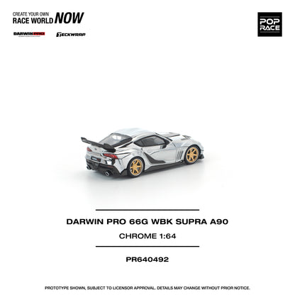 Pop Race Darwin Pro 66G WBK Supra A90 Silver Chrome in white background