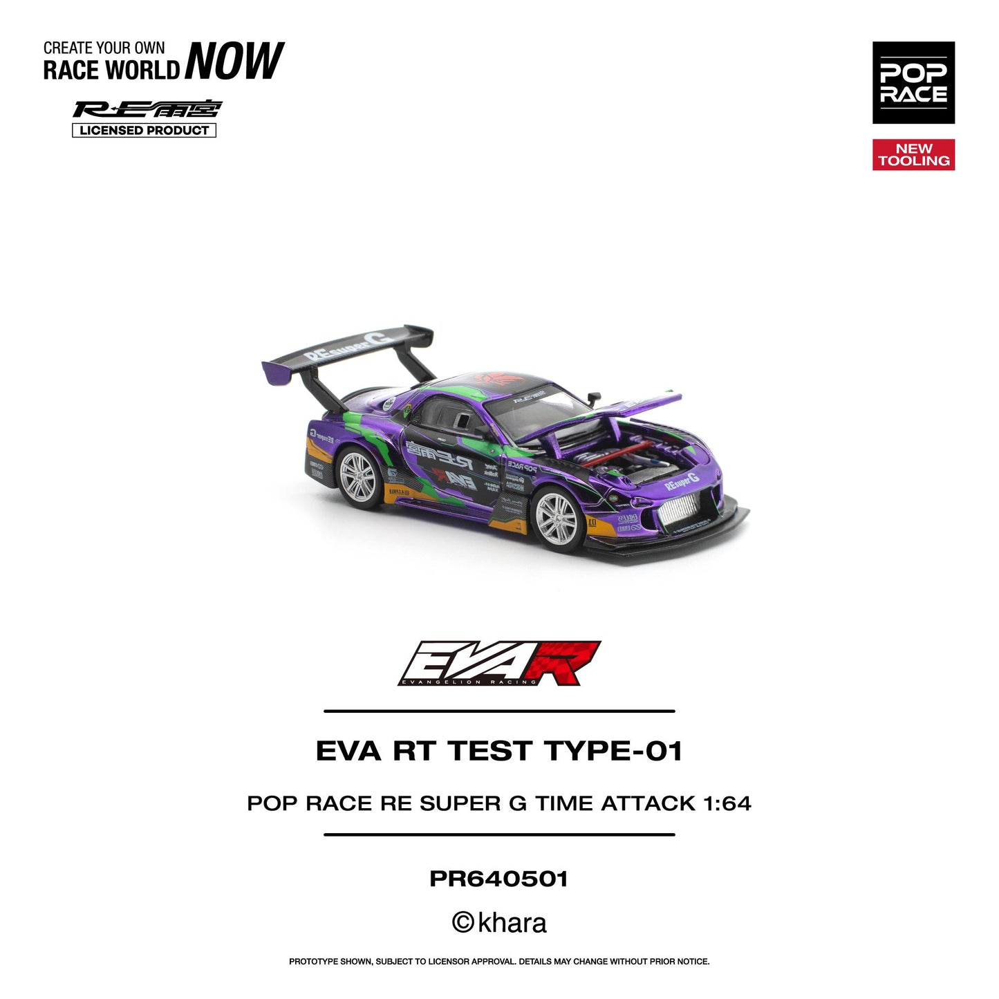 Model race car with visible branding on a white background