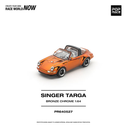 Orange model car with 'Pop Race' branding on a white background