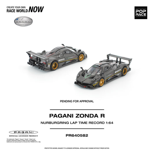 (Preorder) Pop Race 1:64 PAGANI ZONDA R NURBURGRING LAP TIME RECORD PR640582