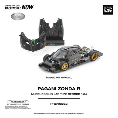 (Preorder) Pop Race 1:64 PAGANI ZONDA R NURBURGRING LAP TIME RECORD PR640582