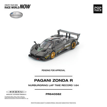 (Preorder) Pop Race 1:64 PAGANI ZONDA R NURBURGRING LAP TIME RECORD PR640582