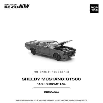 (Preorder) Pop Race 1:64 FORD SHELBY MUSTANG GT500 DARK CHROME PRDC004