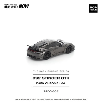 (Preorder) Pop Race 1:64 992 STINGER GTR DARK CHROME PRDC005