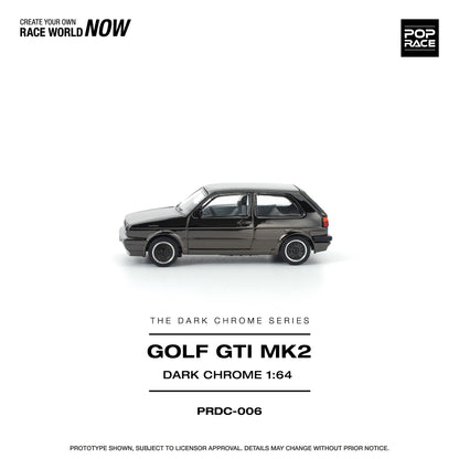 (Preorder) Pop Race 1:64 GOLF GTI MK2 DARK CHROME PRDC006