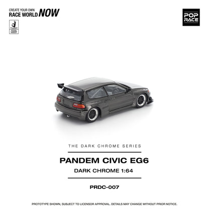 (Preorder) Pop Race 1:64 PANDEM CIVIC EG6 DARK CHROME PRDC007