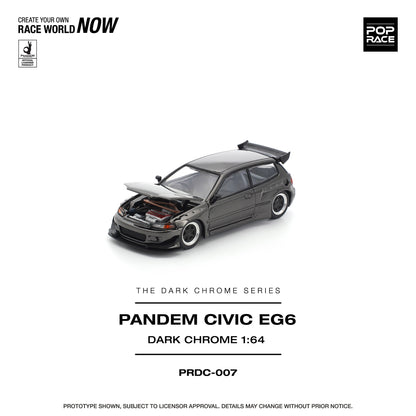 (Preorder) Pop Race 1:64 PANDEM CIVIC EG6 DARK CHROME PRDC007