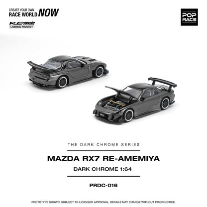 (Preorder) Pop Race 1:64 MAZDA RX-7 RE-AMEMIYA - DARK CHROME PRDC016