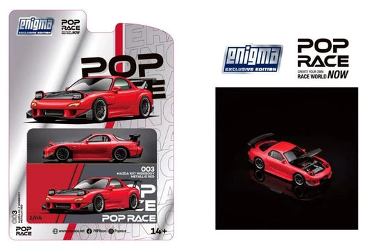 Pop Race x Enigma 1:64 Mazda Rx-7 (FD35) Widebody Metalic Red PRE003 (Preorder)
