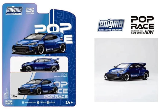 Pop Race x Enigma 1:64 Pandem GR-Yaris Metallic Blue PRE004 (Preorder)