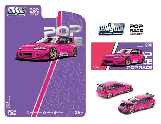 Pop Race x Enigma 1:64 Pandem Civic EG6 - Pink PRE008