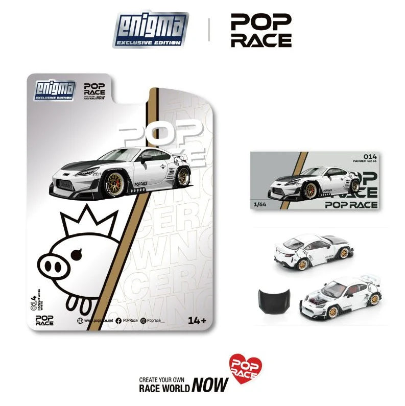 Pop Race x Enigma 1:64 PANDEM GR86 - CRYSTAL WHITE PEARL PRE014 (Preorder)