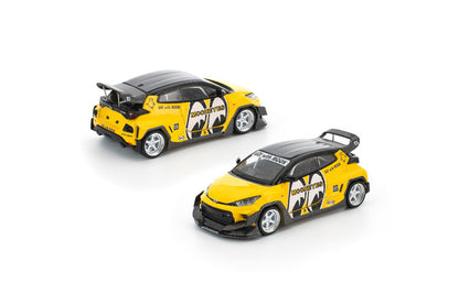 Pop Race x Enigma 1:64 Pandem Yaris Mooneyes PRE017