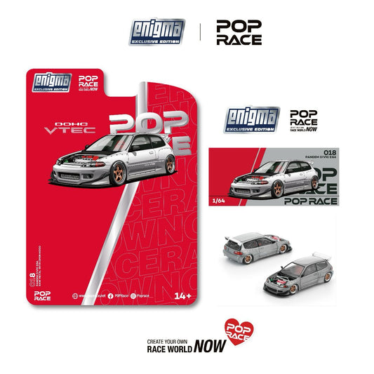 (Preorder) Pop Race x Enigma 1:64 PANDEM CIVIC EG6 RAW METAL PRE018