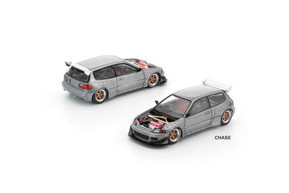 Pop Race x Enigma 1:64 PANDEM CIVIC EG6 RAW METAL PRE018