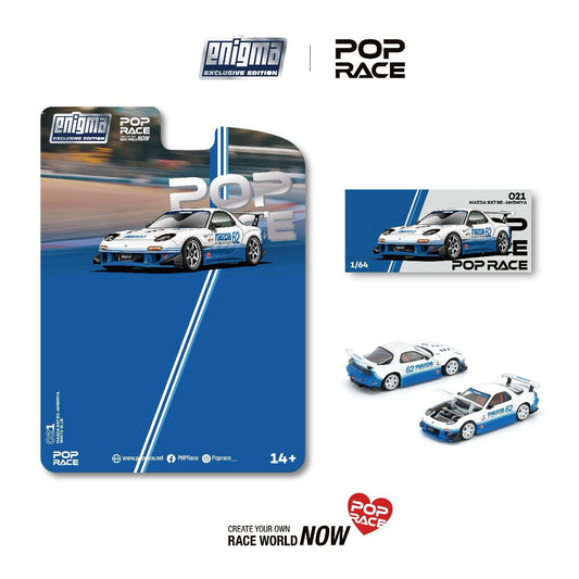 (Preorder) Pop Race x Enigma 1:64 MAZDA RX7 (FD3S) BLUE / WHITE PRE021