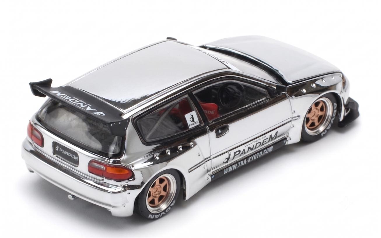 (Preorder) Pop Race x TS Exclusives 1:64 PANDEM EG6 SILVER CHROME PRT006