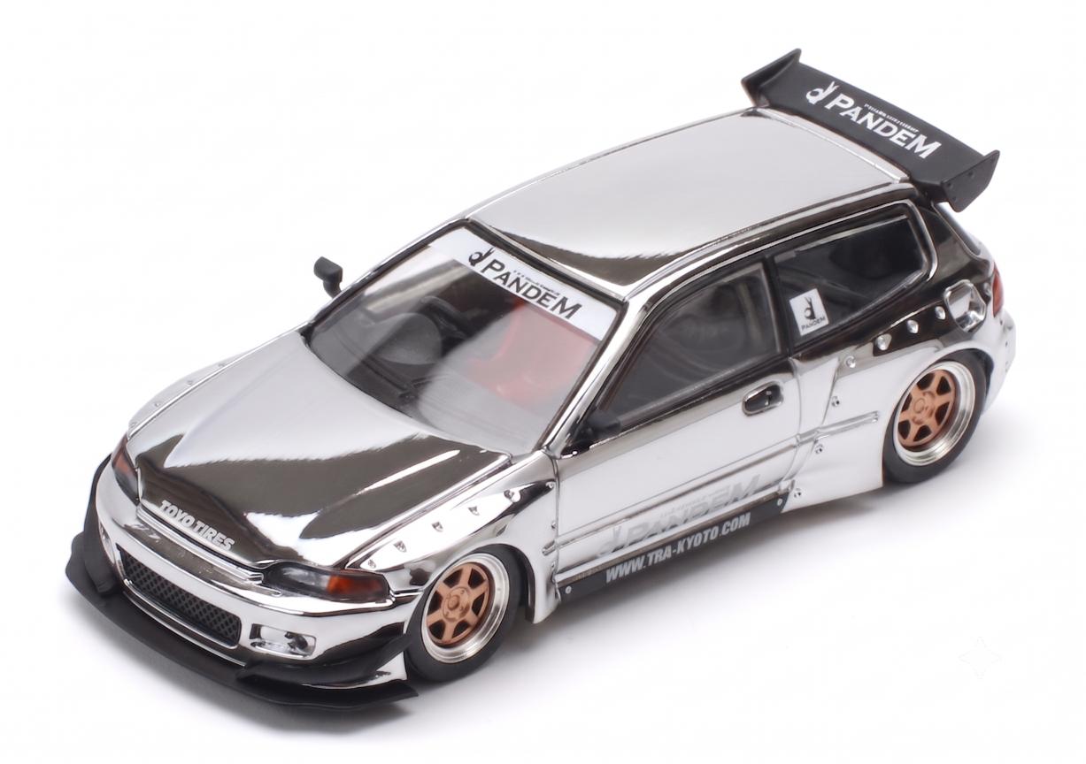 (Preorder) Pop Race x TS Exclusives 1:64 PANDEM EG6 SILVER CHROME PRT006