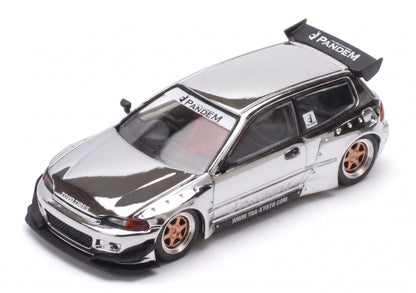 (Preorder) Pop Race x TS Exclusives 1:64 PANDEM EG6 SILVER CHROME PRT006