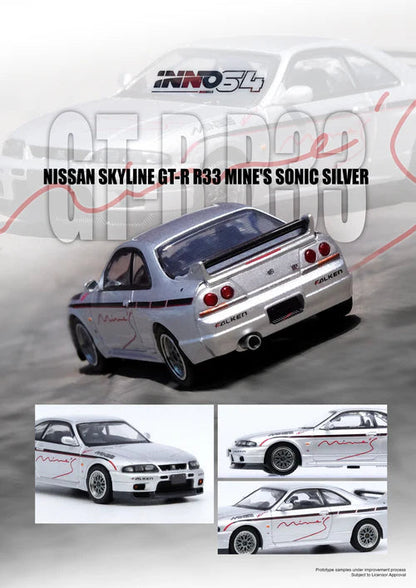 Inno64 1:64 Nissan Skyline GR-R (R33) "Tuned by MINE'S" IN64-R33-MINES-S