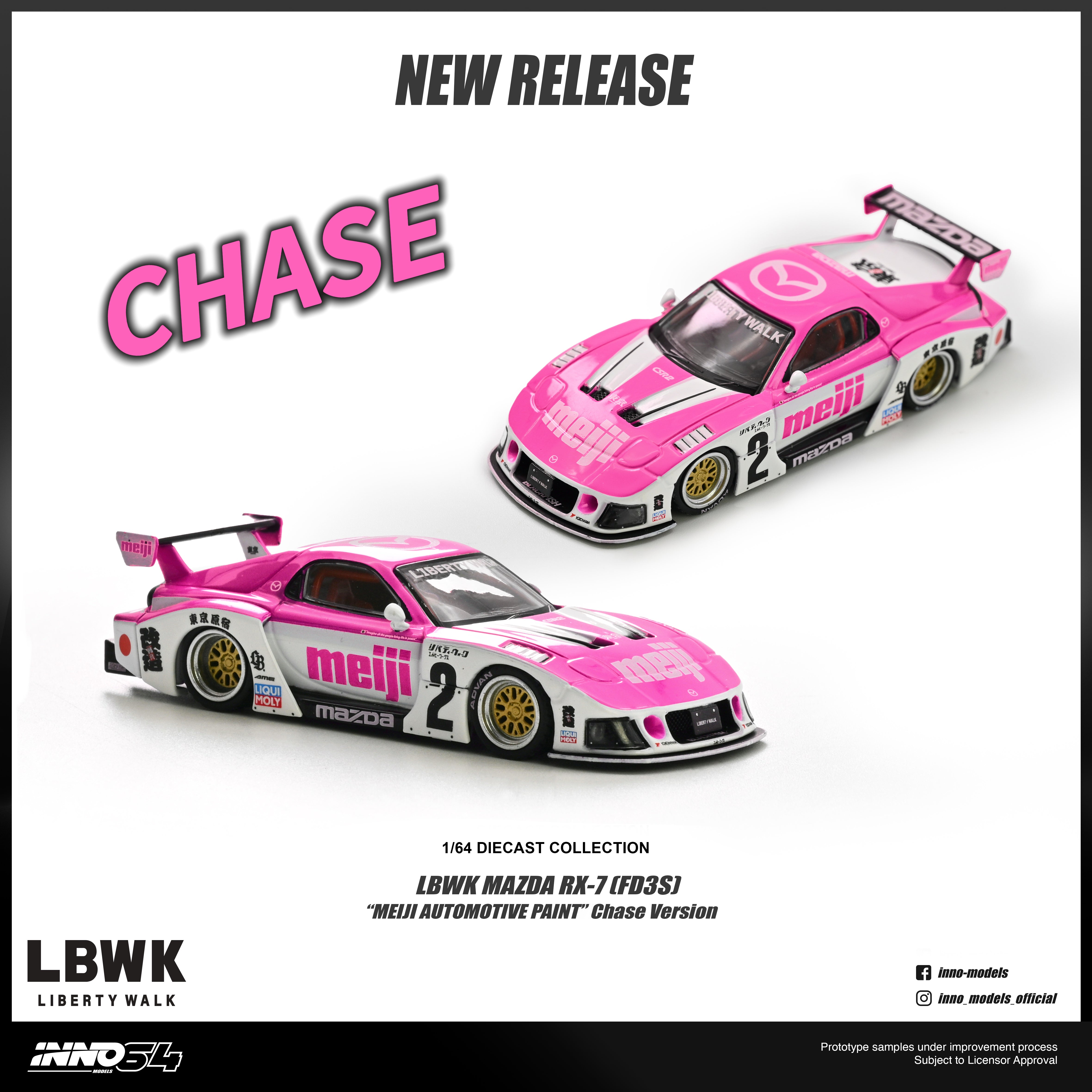 Inno64 1:64 LBWK MAZDA RX7 (FD3S) “Meiji Automotive Paint” IN64