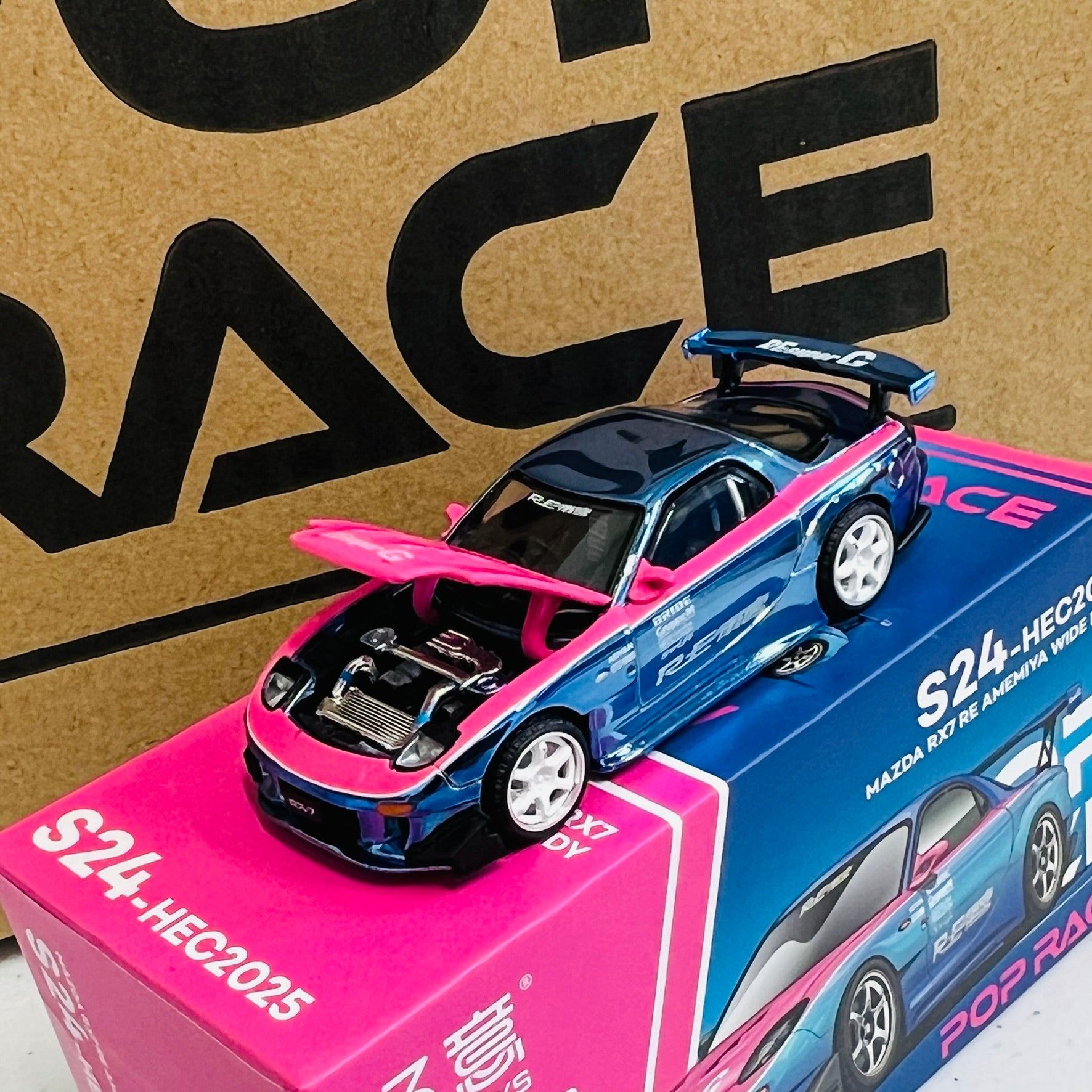 Pop Race 1:64 MAZDA RX7 RE AMEMIYA WIDE BODY HEC 2025 [Event