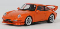 Orange sports car model on a white background