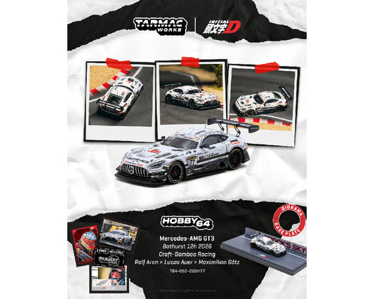Tarmac Works Hobby64 1:64 Mercedes-AMG GT3 Bathurst 12h 2026 Craft-Bamboo Racing Initial D livery diecast model car