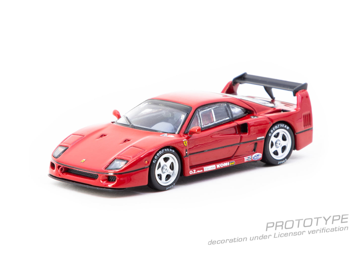 Red sports car model on a white background