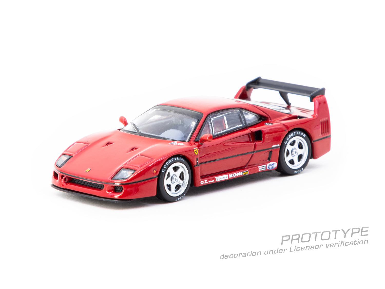 Red sports car model on a white background