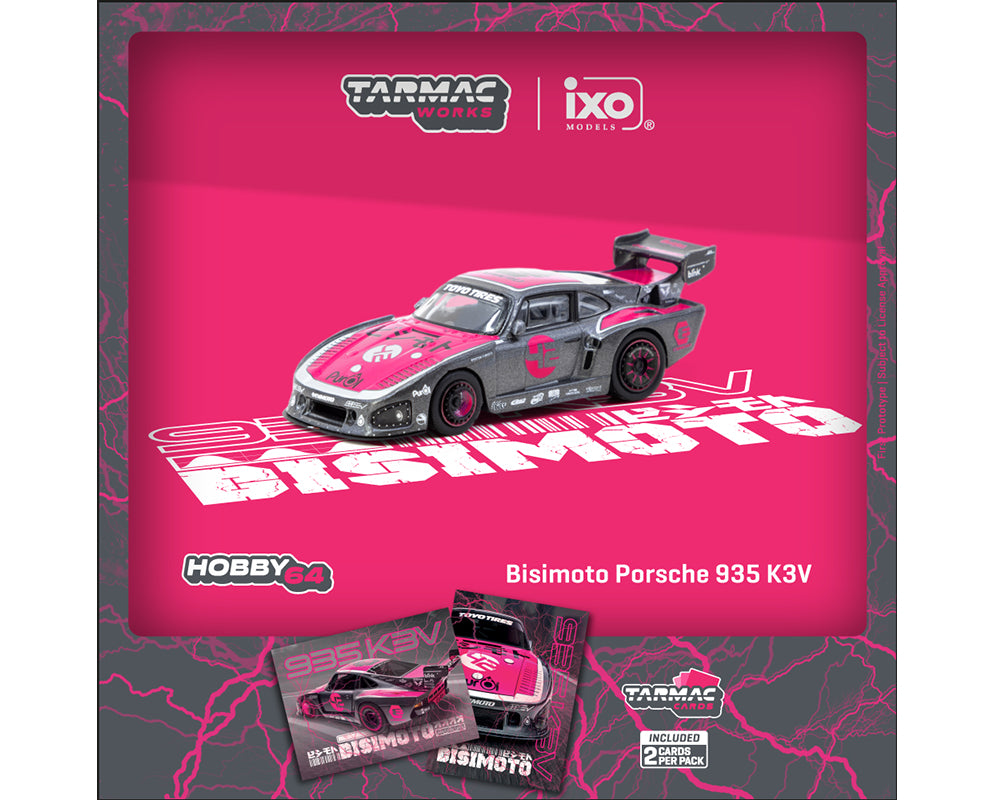 Tarmac Works 1:64 Bisimoto Porsche 935 K3V with Trading Cards – IXO Models Collab – Hobby64 Tarmac Cards T64-079-K3V