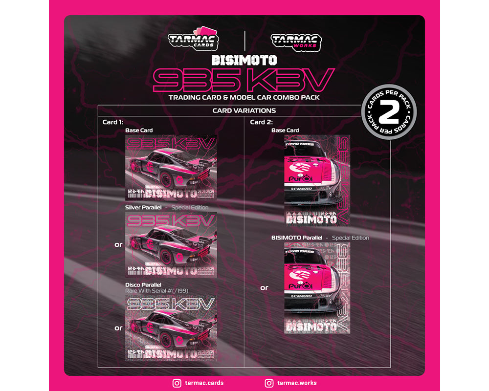 Tarmac Works 1:64 Bisimoto Porsche 935 K3V with Trading Cards – IXO Models Collab – Hobby64 Tarmac Cards T64-079-K3V