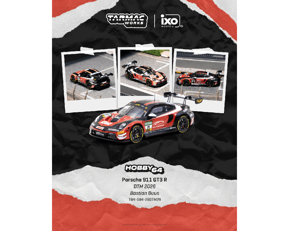 (Preorder) Tarmac Works 1:64 Porsche 911 GT3 R DTM 2026 Bastian Buus T64-084-26DTM29