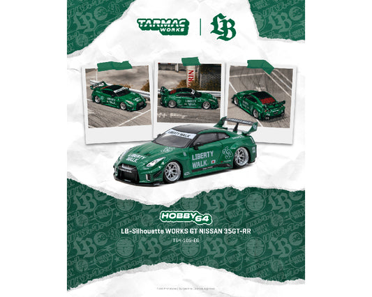 (Preorder) Tarmac Works 1:64 LB-Silhouette WORKS GT NISSAN 35GT-RR – Emerald green T64-105-EG