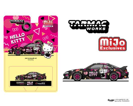 Tarmac Works 1:64 Vertex Nissan Silvia S14 Hello Kitty Special Limited Edition – Black Chrome – Mijo Exclusive T64G-018-HK (Preorder)