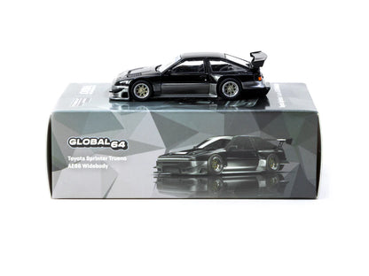 (Coming Soon) Tarmac Works 1:64 Toyota Sprinter Trueno AE86 Widebody Black/Grey T64G-060-BG [Event Edition]