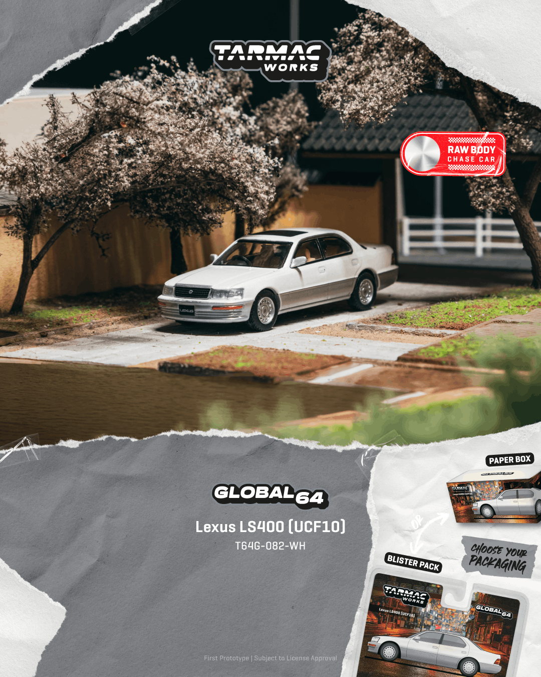 Lexus LS400 car in a driveway with Tarmac Works branding.