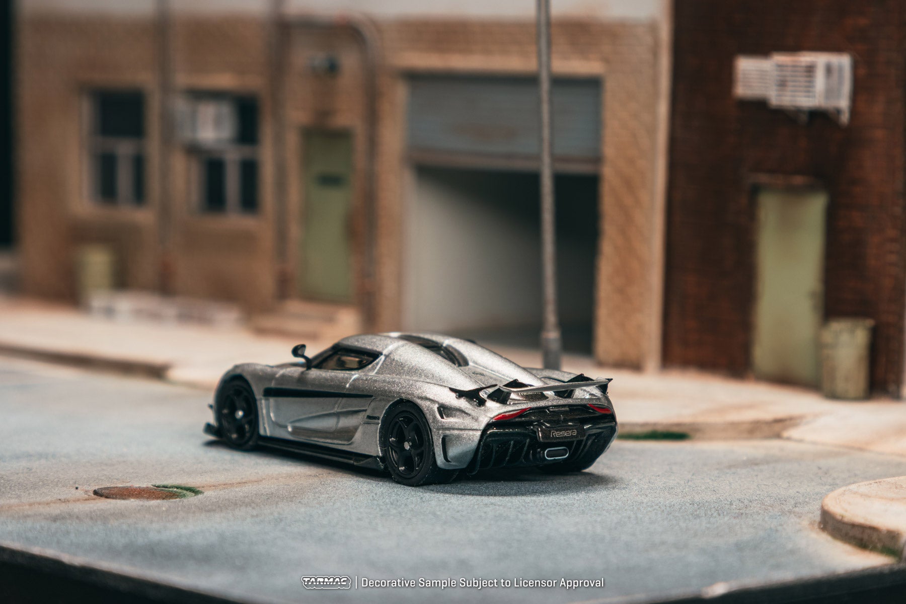 Model car on a miniature street with blurred background